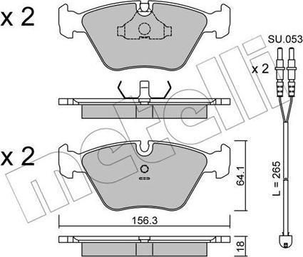 Metelli 22-0122-2K - Kit de plaquettes de frein, frein à disque cwaw.fr