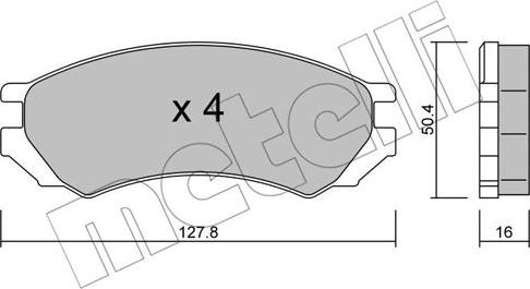 Metelli 22-0179-0 - Kit de plaquettes de frein, frein à disque cwaw.fr