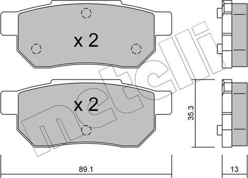 Metelli 22-0170-0 - Kit de plaquettes de frein, frein à disque cwaw.fr