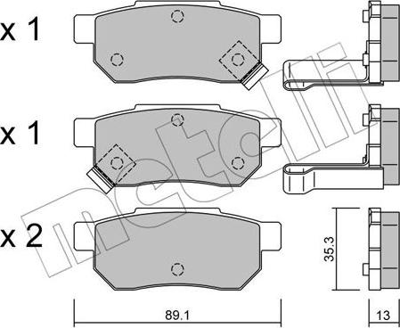 Metelli 22-0170-1 - Kit de plaquettes de frein, frein à disque cwaw.fr