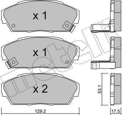 Metelli 22-0171-0 - Kit de plaquettes de frein, frein à disque cwaw.fr