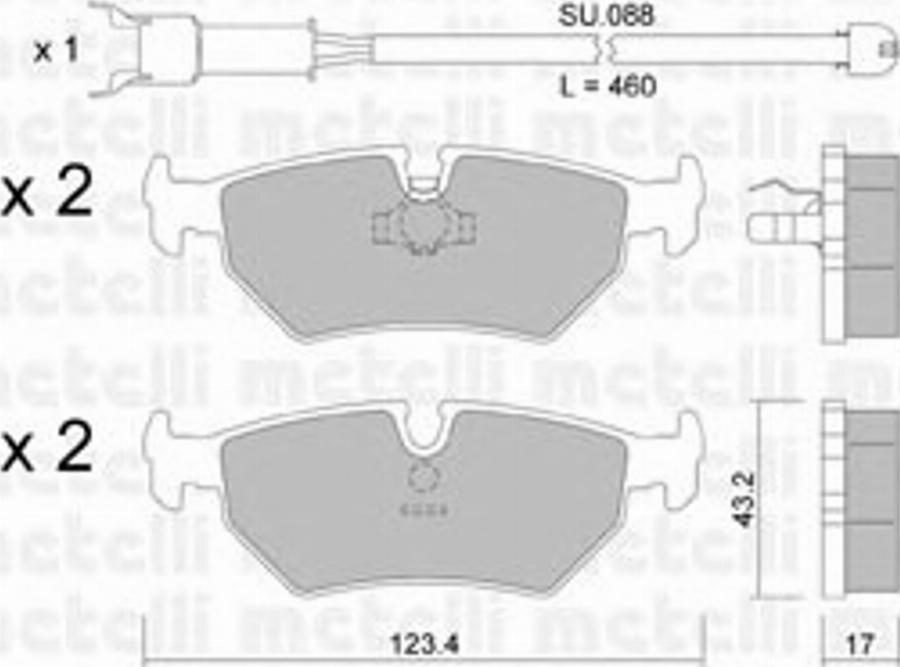 Metelli 2201780K - Kit de plaquettes de frein, frein à disque cwaw.fr