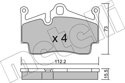 Metelli 22-0894-0 - Kit de plaquettes de frein, frein à disque cwaw.fr