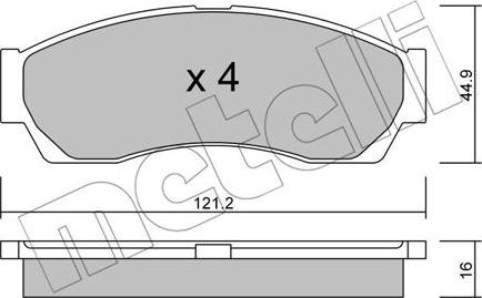 Metelli 22-0896-0 - Kit de plaquettes de frein, frein à disque cwaw.fr