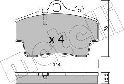 Metelli 22-0891-0 - Kit de plaquettes de frein, frein à disque cwaw.fr