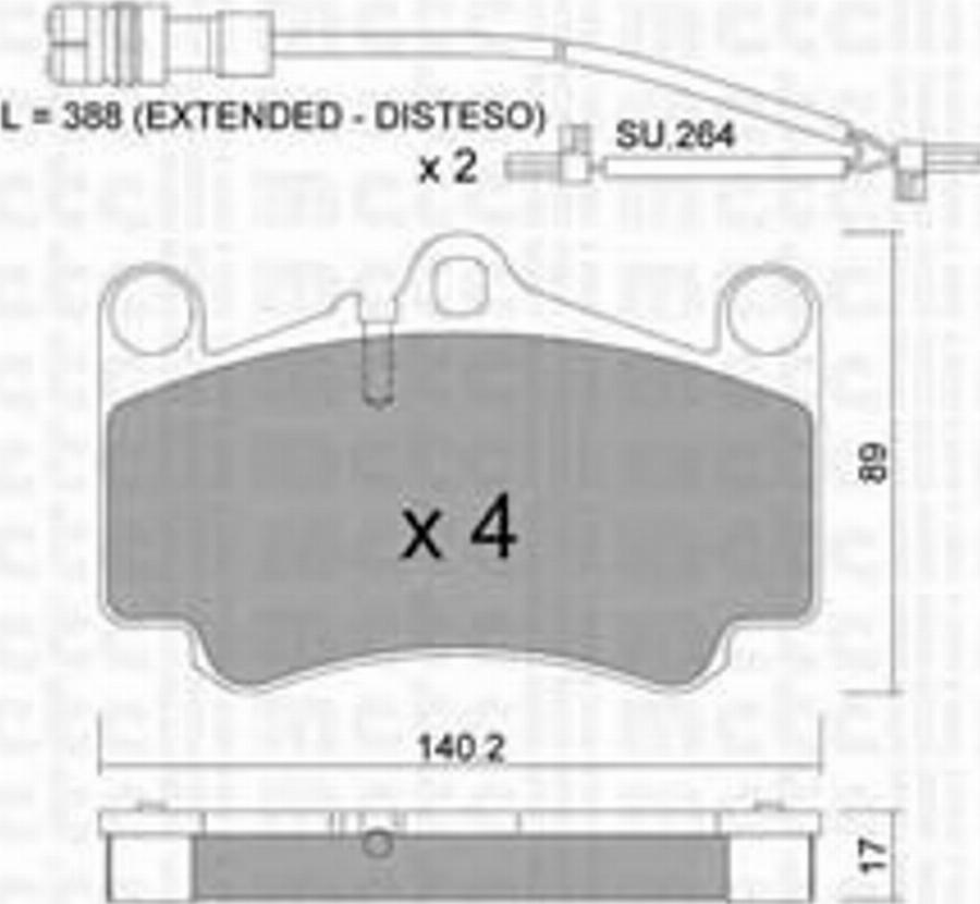 Metelli 22-0893-1K - Kit de plaquettes de frein, frein à disque cwaw.fr