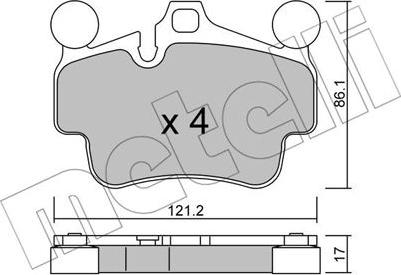 Metelli 22-0892-0 - Kit de plaquettes de frein, frein à disque cwaw.fr