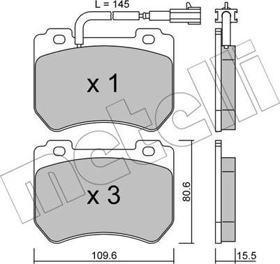 Metelli 22-0848-0 - Kit de plaquettes de frein, frein à disque cwaw.fr