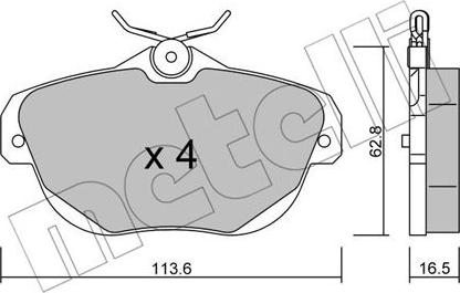 Metelli 22-0856-0 - Kit de plaquettes de frein, frein à disque cwaw.fr