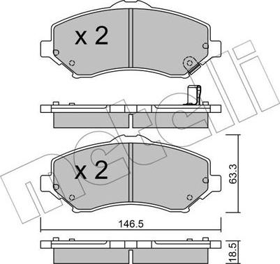 Metelli 22-0862-1 - Kit de plaquettes de frein, frein à disque cwaw.fr