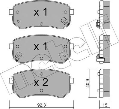 Metelli 22-0815-0 - Kit de plaquettes de frein, frein à disque cwaw.fr