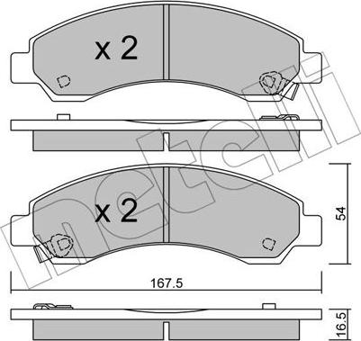 Metelli 22-0888-0 - Kit de plaquettes de frein, frein à disque cwaw.fr