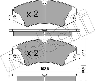 Metelli 22-0836-0 - Kit de plaquettes de frein, frein à disque cwaw.fr