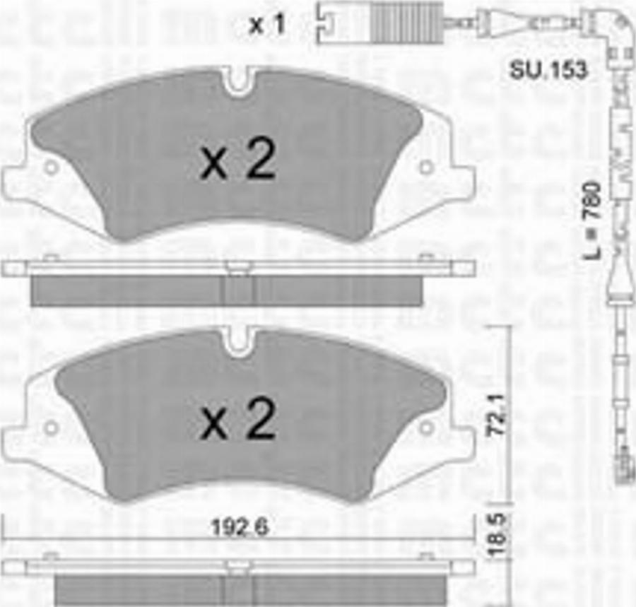 Metelli 2208361K - Kit de plaquettes de frein, frein à disque cwaw.fr