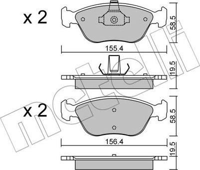 Metelli 22-0832-0 - Kit de plaquettes de frein, frein à disque cwaw.fr