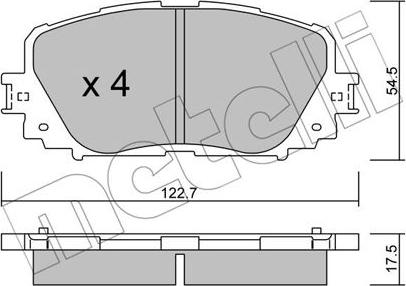 Metelli 22-0820-0 - Kit de plaquettes de frein, frein à disque cwaw.fr