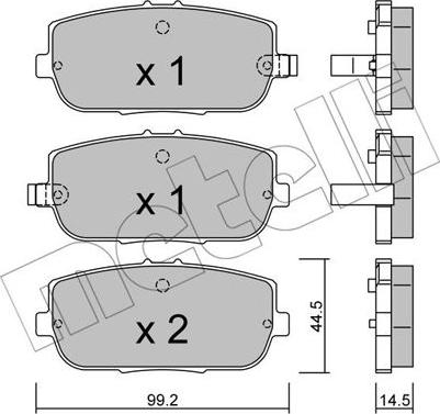 Metelli 22-0871-0 - Kit de plaquettes de frein, frein à disque cwaw.fr