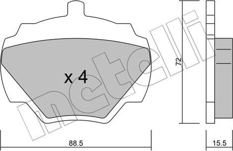 Metelli 22-0353-0 - Kit de plaquettes de frein, frein à disque cwaw.fr