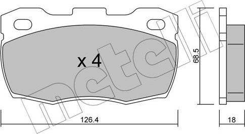 Metelli 22-0352-0 - Kit de plaquettes de frein, frein à disque cwaw.fr