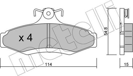 Metelli 22-0369-0 - Kit de plaquettes de frein, frein à disque cwaw.fr