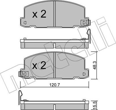 Metelli 22-0360-0 - Kit de plaquettes de frein, frein à disque cwaw.fr