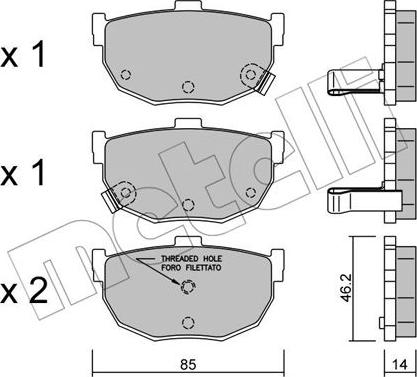 Metelli 22-0362-1 - Kit de plaquettes de frein, frein à disque cwaw.fr