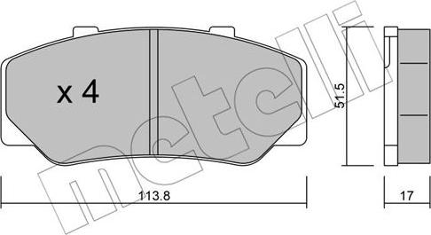 Metelli 22-0308-0 - Kit de plaquettes de frein, frein à disque cwaw.fr