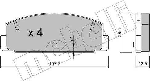 Metelli 22-0302-0 - Kit de plaquettes de frein, frein à disque cwaw.fr