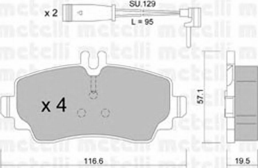 Metelli 2203101K - Kit de plaquettes de frein, frein à disque cwaw.fr