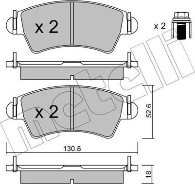 Metelli 22-0313-0 - Kit de plaquettes de frein, frein à disque cwaw.fr