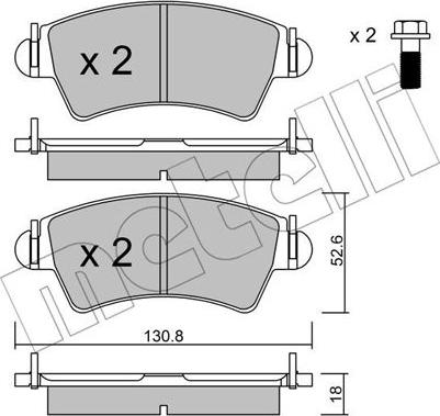 Metelli 22-0313-1 - Kit de plaquettes de frein, frein à disque cwaw.fr