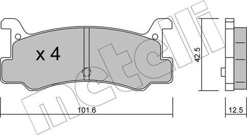 Metelli 22-0389-0 - Kit de plaquettes de frein, frein à disque cwaw.fr