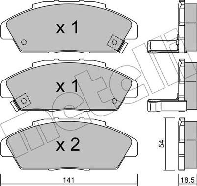 Metelli 22-0385-0 - Kit de plaquettes de frein, frein à disque cwaw.fr