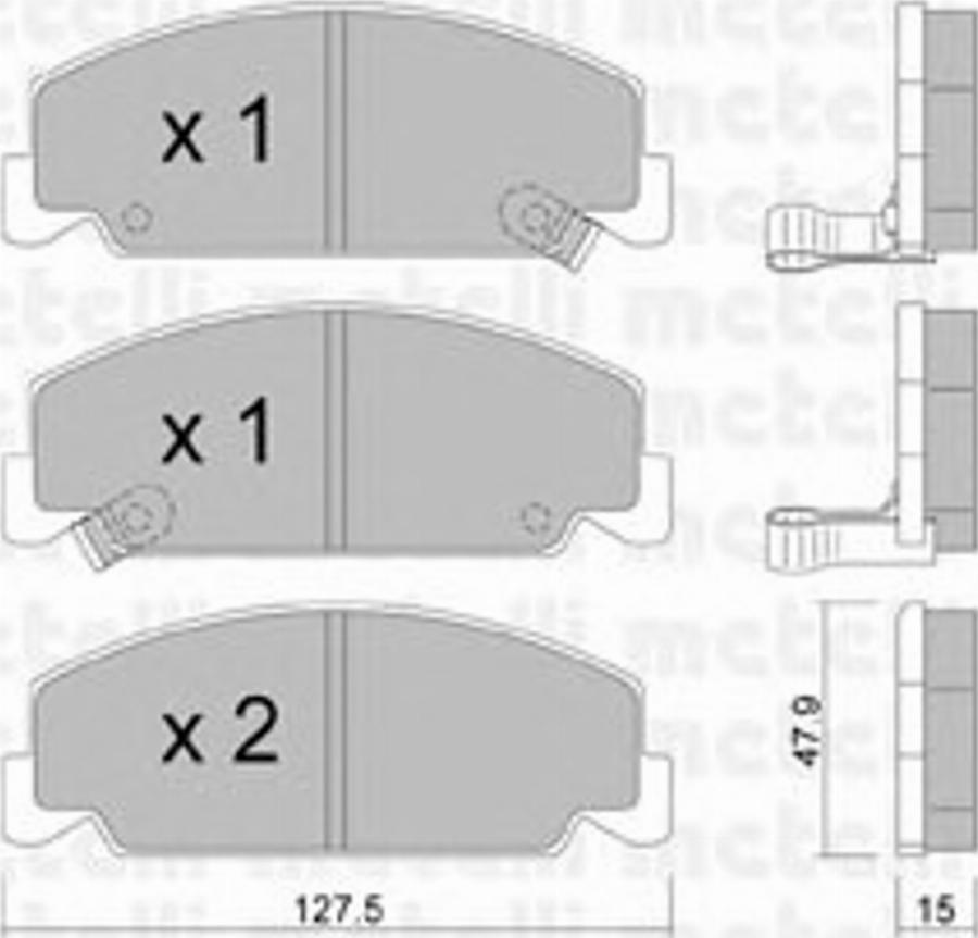 Metelli 22-0383-0 - Kit de plaquettes de frein, frein à disque cwaw.fr