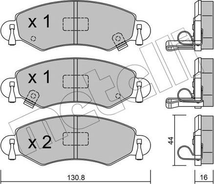 Metelli 22-0339-0 - Kit de plaquettes de frein, frein à disque cwaw.fr