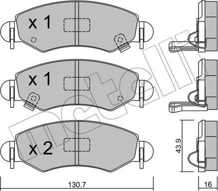 Metelli 22-0339-1 - Kit de plaquettes de frein, frein à disque cwaw.fr