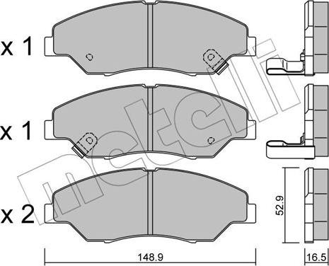 Metelli 22-0376-0 - Kit de plaquettes de frein, frein à disque cwaw.fr