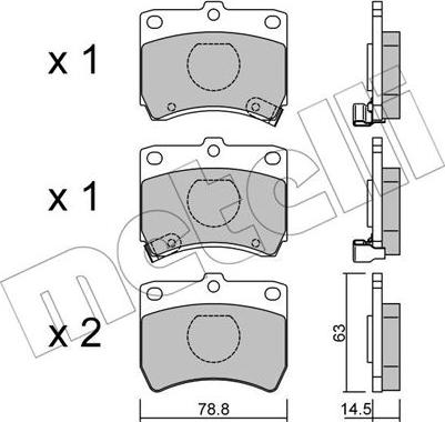 Metelli 22-0370-0 - Kit de plaquettes de frein, frein à disque cwaw.fr