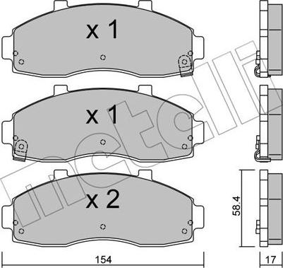 Metelli 22-0373-0 - Kit de plaquettes de frein, frein à disque cwaw.fr