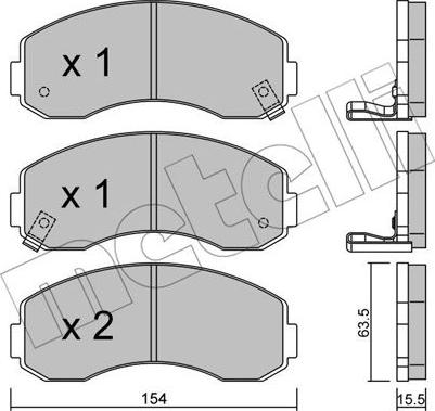 Metelli 22-0377-0 - Kit de plaquettes de frein, frein à disque cwaw.fr