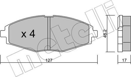 Metelli 22-0293-0 - Kit de plaquettes de frein, frein à disque cwaw.fr