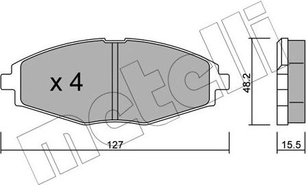 Metelli 22-0293-1 - Kit de plaquettes de frein, frein à disque cwaw.fr