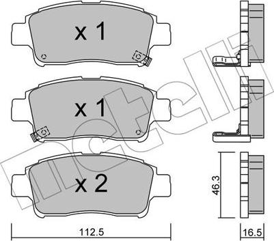 Metelli 22-0292-0 - Kit de plaquettes de frein, frein à disque cwaw.fr