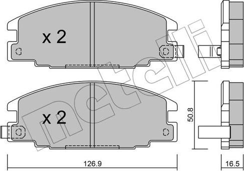 Metelli 22-0244-0 - Kit de plaquettes de frein, frein à disque cwaw.fr