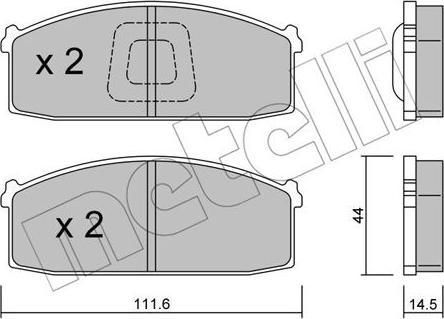 Metelli 22-0245-1 - Kit de plaquettes de frein, frein à disque cwaw.fr