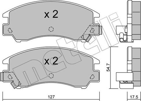 Metelli 22-0241-0 - Kit de plaquettes de frein, frein à disque cwaw.fr