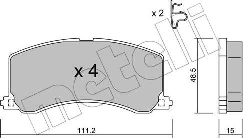 Metelli 22-0248-0 - Kit de plaquettes de frein, frein à disque cwaw.fr