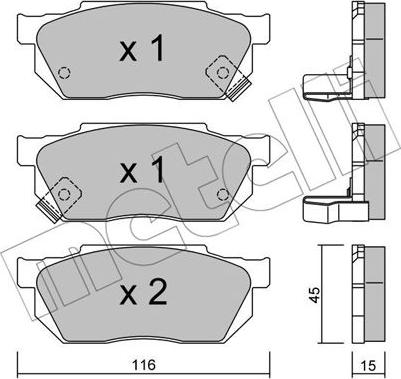 Metelli 22-0247-1 - Kit de plaquettes de frein, frein à disque cwaw.fr