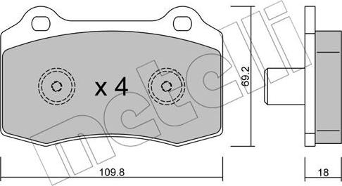 Metelli 22-0251-5 - Kit de plaquettes de frein, frein à disque cwaw.fr