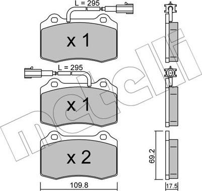 Metelli 22-0251-0 - Kit de plaquettes de frein, frein à disque cwaw.fr